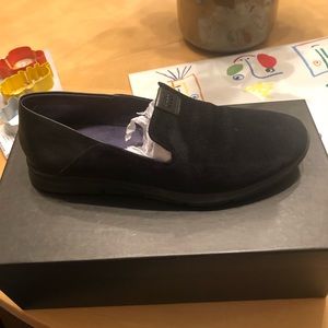 Almost new black suede and leather loafer